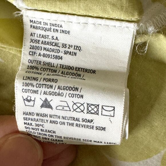 Hoss Intropia Blouse Top Polka Dot Bow Green Beige 38 US S M bv - Picture 7 of 7